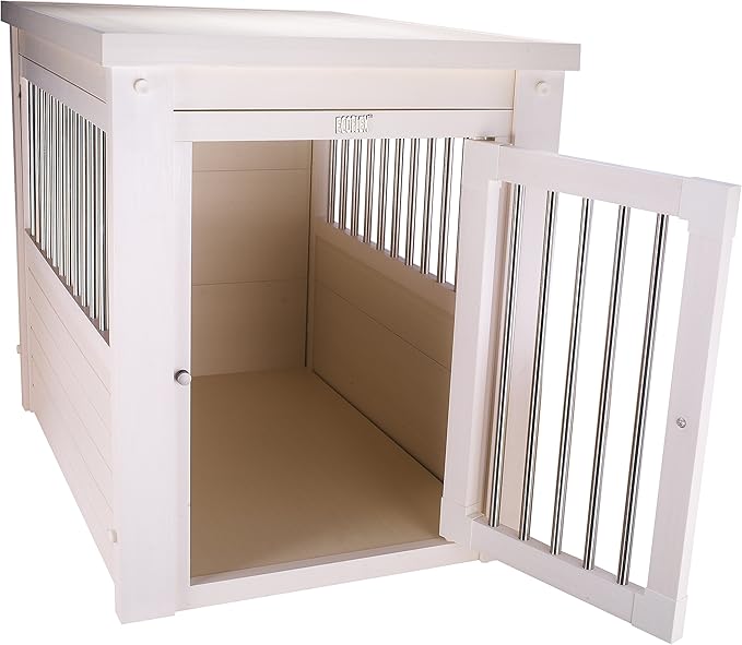 New Age Pet ecoFLEX Pet Crate/End Table, Medium, Antique White, Model:EHHC404M