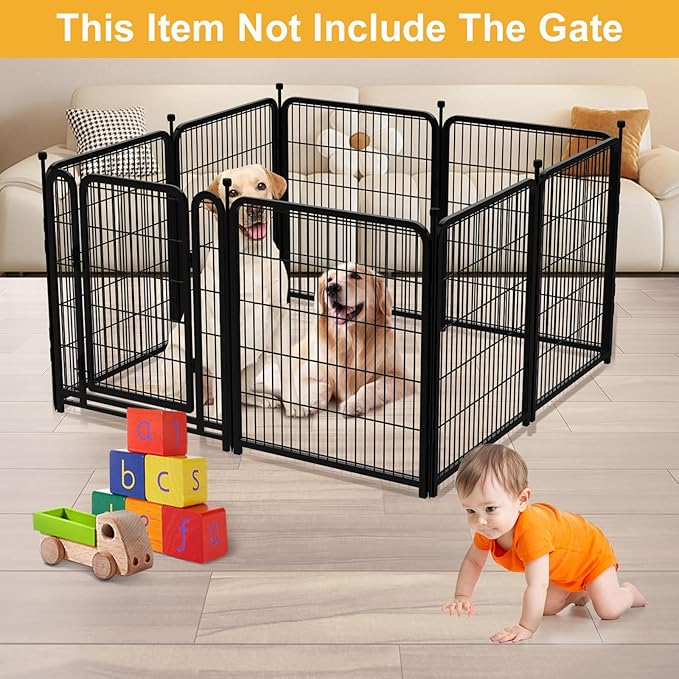 Garden Fence 36 Inch 14 Panels Without Gate,Be Suitable for Inside and Outside,Low Threshold Total 31 Ft(l) Garden Fence for Yard and Dog, Black Dog Pen Wide Door