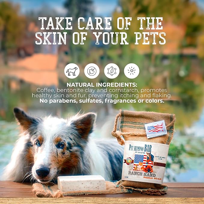 RHAS: Gentle and Eco-Friendly Natural Dog Soap Shampoo for Bathing and Exfoliating Our Furry Friends, Ideal for Delicate Skin, Alternative to Liquid Pet Shampoo, Minimizing Plastic Waste.
