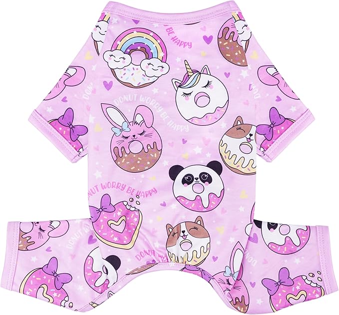 Dog Pajamas Summer Dog Clothes for Small Medium Dogs Boy Girl Pet Pjs Cute Doggie Onesie Breathable Puppy Clothes Soft Stretchy Cat Pet Outfit (Purple, Small)