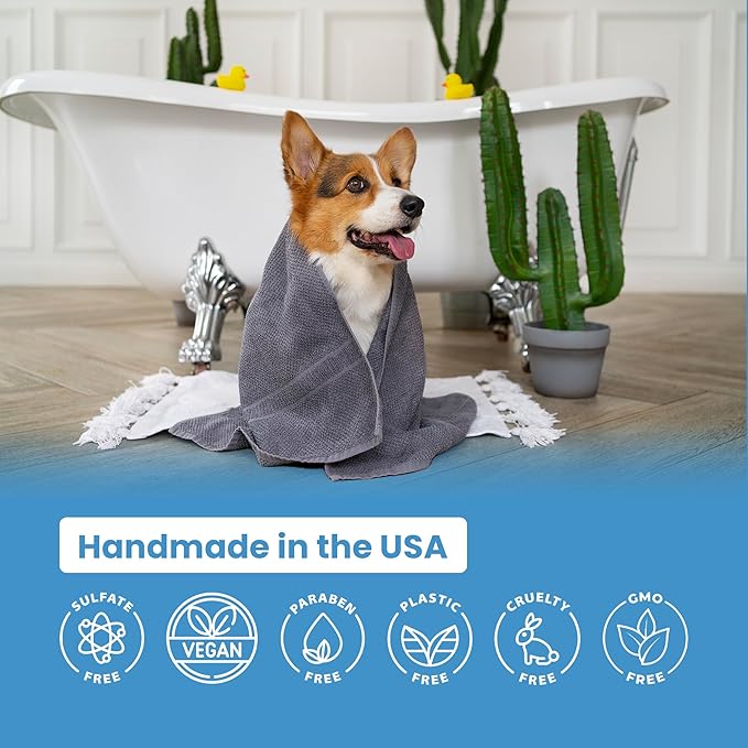 Medicated Organic Dog Shampoo Bar for Hot Spots, Dry Coat, and Allergies, All Natural Dog Shampoo with Neem, Aloe, and ACV, Eco-Friendly, Vet Recommended, 1 Bar for Sensitive Skin Relief