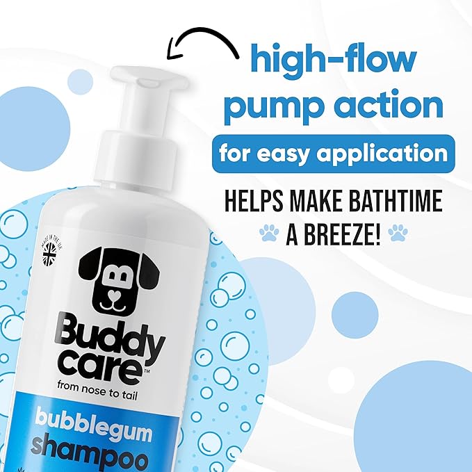 Bubblegum Dog Shampoo by Buddycare | Deep Cleansing Shampoo for Dogs | Bubblegum Scented | with Aloe Vera and Pro Vitamin B5 (33.8oz)