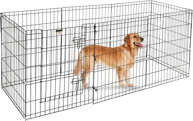 Pet Trex 24" Exercise Playpen for Dogs Eight 24" x 30" High Panels with Gate