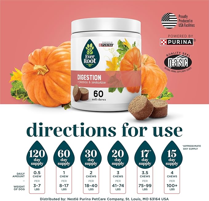 by Purina Digestion Dog Supplements Soft Chews - 10.6 oz. Canister