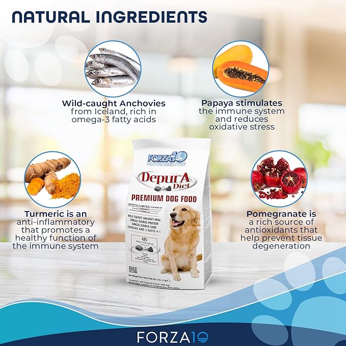 Forza10 Active Depura Daily Life Protection Dry Dog Food, Limited Ingredient Gluten Free All Natural Ingredients Omega 6 Vet Recommended Dog Food (Fish, 22 Pounds)