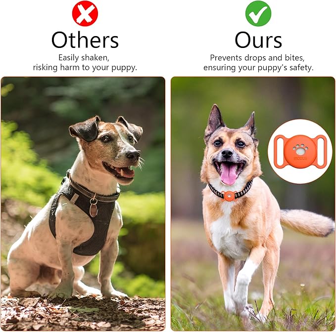 MODUS GPS Tracker Dog Collar Holder, Mini GPS Cat Dog Tracker Case, Real-Time Location Pet Tracking Smart Tracker (iOS Only), No Monthly Fee Cat Collar Holder(Locator Included)