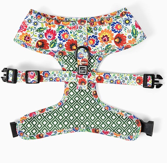 Lucky Love Dog, Soft Reversible Harness Vests, Vivid Floral Dog Vest Harness for Small Female Dogs, Stylish Dog Accessory, (Ladybird, Small)