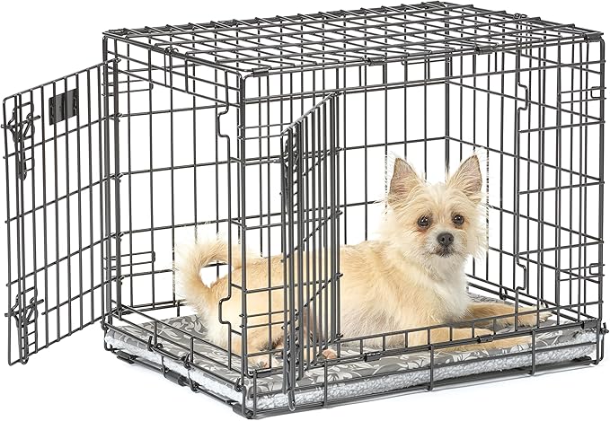 MidWest Homes for Pets Quiet Time Reversible Crate Pan Cover 24' Gray Floral/Fleece