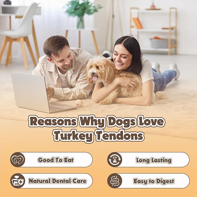 Gootoe Turkey Tendon Dog Treats – 100% USA-Sourced, Natural Snack, Premium Training Chews, Hypoallergenic, Reseal Value Bags, Size for Medium & Small Dogs, Braid (Medium) 3.17 oz/Pack (90gm)