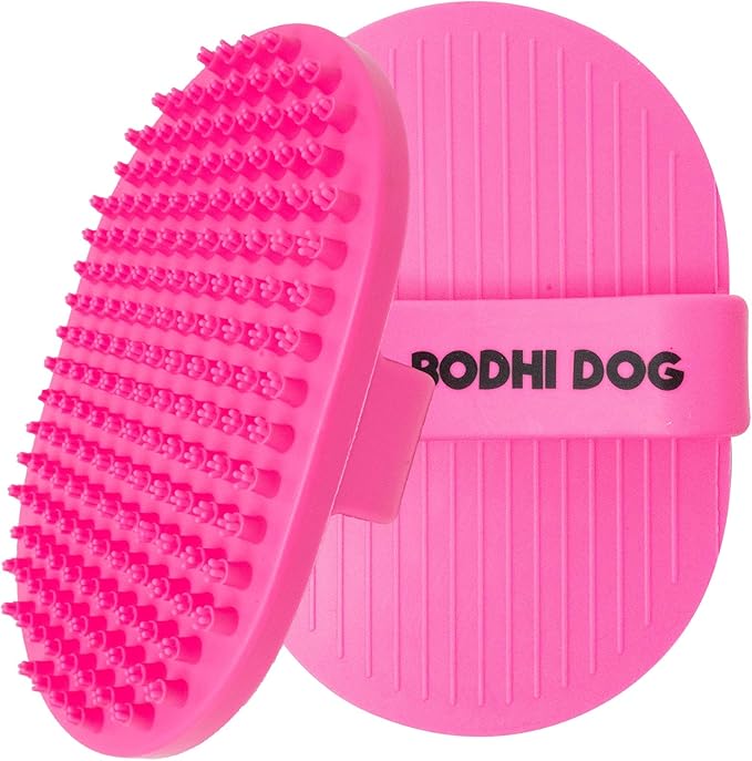 Bodhi Dog Shampoo Brush - Pet Grooming & Bath Supplies for Cats and Dog - Bath Brush for Long & Short Hair - Premium Scrubber for Shower, Bathing & Massage (Two Pack, Pink)