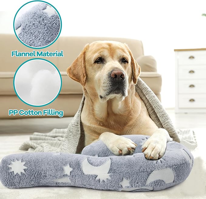 MABOZOO Question Mark Dog Pillow, Pet Pillow Glow in The Dark for Dogs and Cats, Question Shaped Dog Neck Pillow Calming Pillow Pet Calming Toy for Joint Relief Sleeping Improve