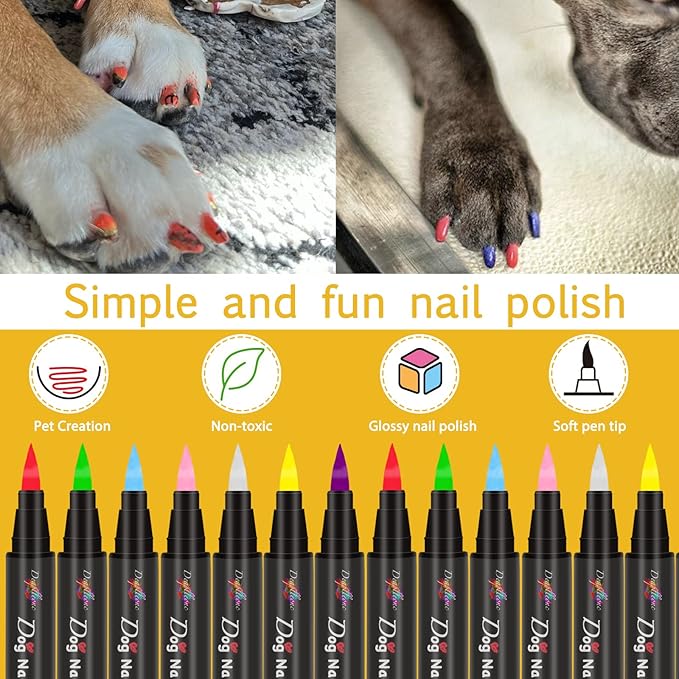 Dog Nail Polish Pen - Purple Dog Nail Polish Pens Quick Dry, Non-Toxic,