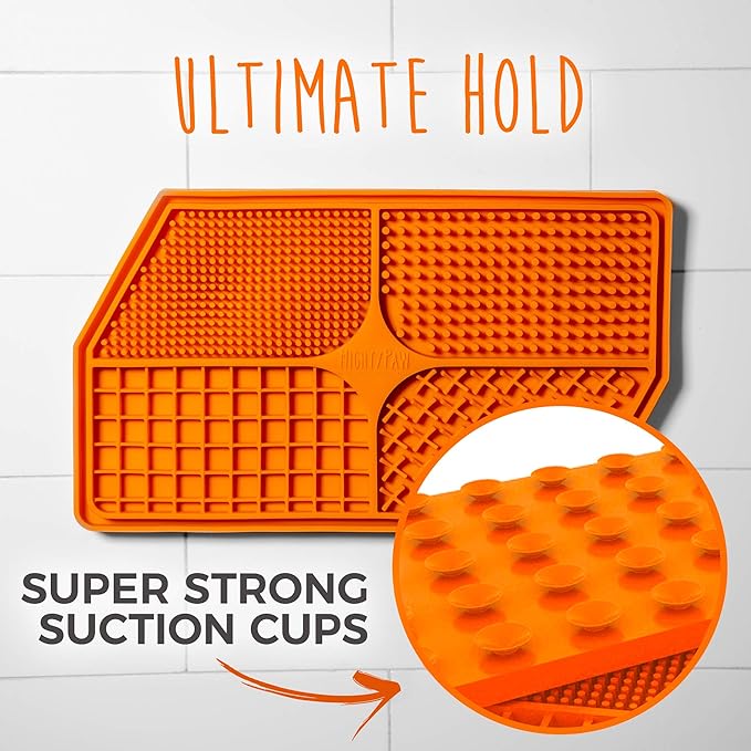 Mighty Paw Dog Lick Pad - Anxiety Alleviation - Strong Suction - Enhanced Paw Grooming - BPA-Free Silicone - Slow Feeding Lick Pad - Dental Health - Dishwasher Safe - Food Safe Silicone Dog Food Mat