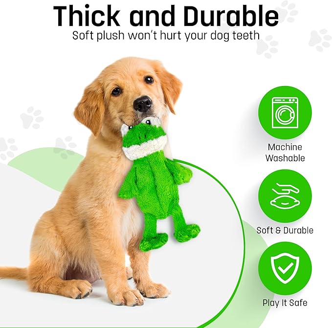 FGA MARKETPLACE Frog Flat NO Stuffing NO Squeak Plush Dog Toy, Funny Style Will Entertain Your Dog for Hours, Recommended for Small and Medium Dog 21 INCH Long