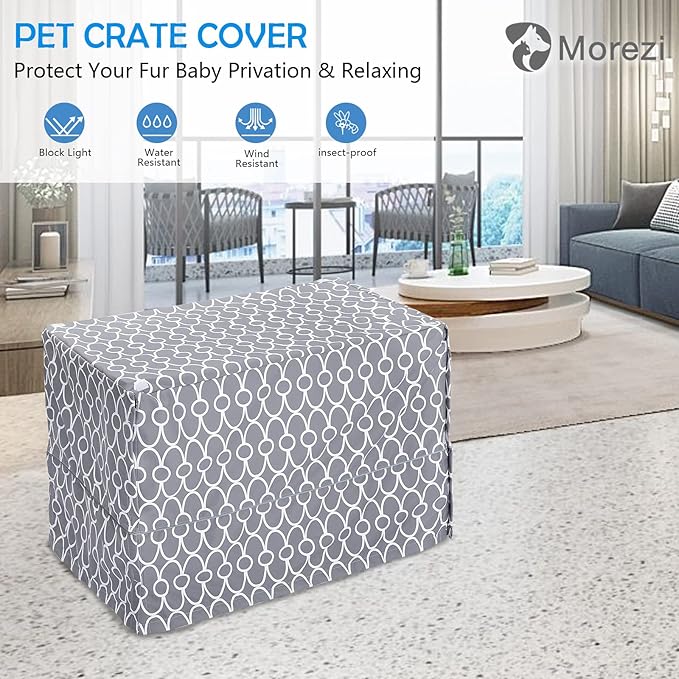 Dog Crate Cover for Wire Crates, Heavy Nylon Waterproof, Fits Most 25" inch Dog Crates, Easy to Put On, Take Off, and Adjust - Cover only - S
