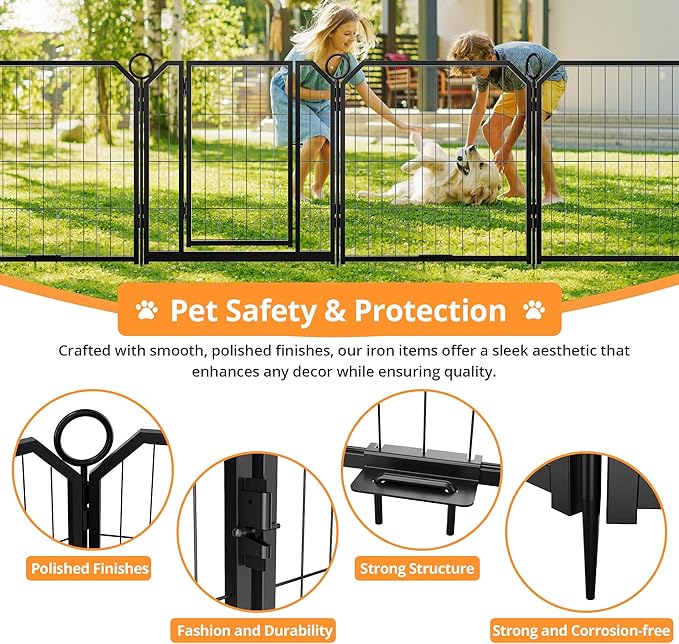 Dog Playpen Portable Extra Large 16 Panels 24" Height Adjustable with Gate, Perfect for Puppies and Small Dogs, Easy to Store, Customizable Layout for Indoor, Yard, RV Camping，Fence partition