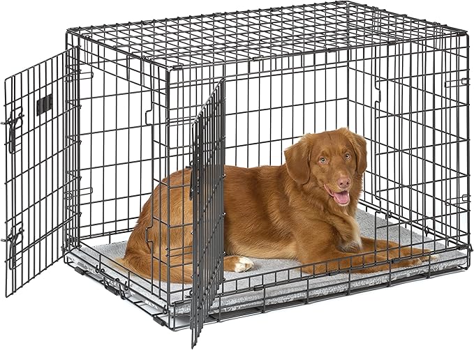 MidWest Homes for Pets Quiet Time Reversible Crate Pan Cover 36' Gray Floral/Fleece