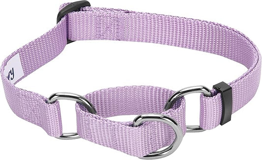 Blueberry Pet Essentials Martingale Safety Training Dog Collar, Lavender, Small, Heavy Duty Nylon Adjustable Collars for Dogs