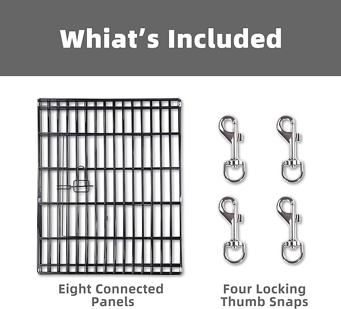 BalanceFrom Foldable Metal Exercise Pet Play Pen with Door for Dogs, 24-inch and 30-inch Tall