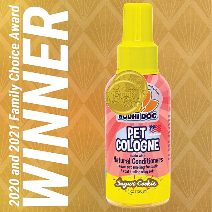 Bodhi Dog Natural Dog Cologne (Sugar Cookie) - Premium Scented Deodorizing Pet Perfume with Conditioner for Dogs & Cats - Keeps Pets Fresh & Clean - Gentle and Safe Formula, Made in USA (4 Fl Oz)