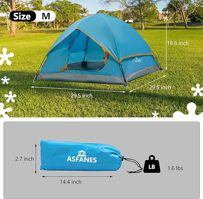 Outdoor Waterproof Pet Camping Tent, Cave Bed for Indoor Cats and Small Dogs, Portable Cat House Dog House, 29.5x29.5x18.9'', Blue, M.
