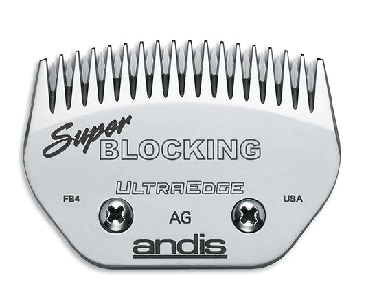 Andis 64340 Carbon-Infused Steel UltraEdge Super Blocking Large Animal Clipper Blade, Blocking, Stainless Steel