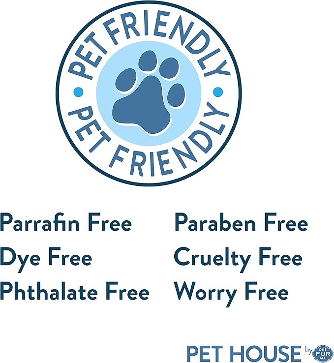 One Fur All Pet House Candle - Plant-Based/Soy, Long Lasting, Pet Odor Eliminating Scented Candle - Candy Cane