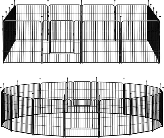 Dog Playpen, Dog Fences for The Yard, Portable Outdoor Dog Playpen for Large/Medium/Small Dogs, Foldable Metal Dog playpen, with Doors (New Thickened Version 8 Panels, 32")