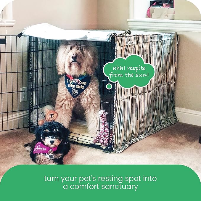 Molly Mutt I Don't Like Mondays Dog Crate Cover, 100% Cotton Canvas Cover with 2 Roll-Up Panels, Ideal for Dog or Cat Crate, Durable, Washable, and Free of Harmful Chemicals, 24" x 18" x 21"