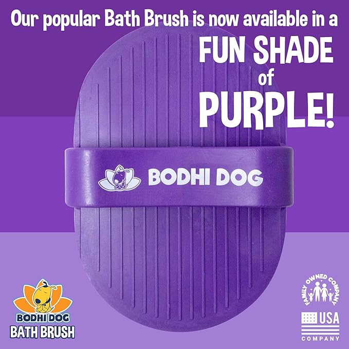 Bodhi Dog Shampoo Brush - Pet Grooming & Bath Supplies for Cats and Dog - Bath Brush for Long & Short Hair - Premium Scrubber for Shower, Bathing & Massage (Two Pack, Purple)