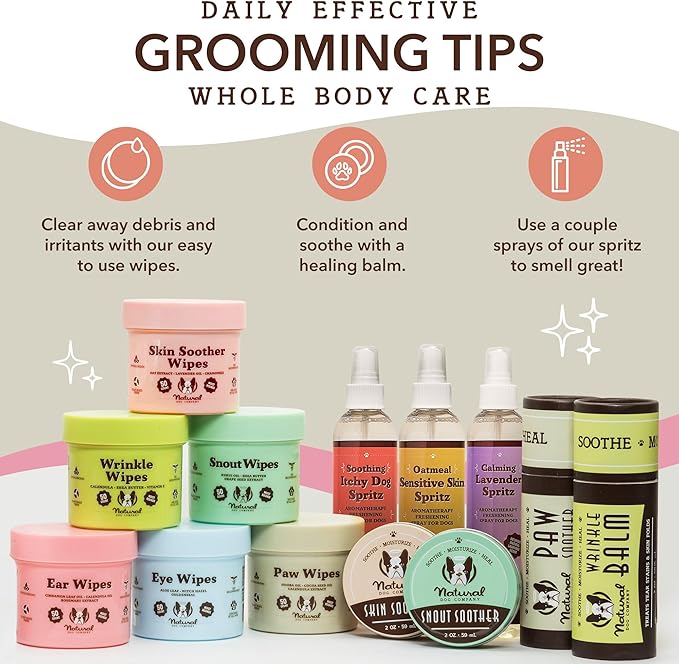 Natural Dog Company Skin Soother Wipes, 50 Count, Pet Wipes for Dogs, Hypoallergenic Formula, Dog Moisturizer for Dry Skin, Grooming Wipes for Dogs, Pet Itch Relief for Dogs