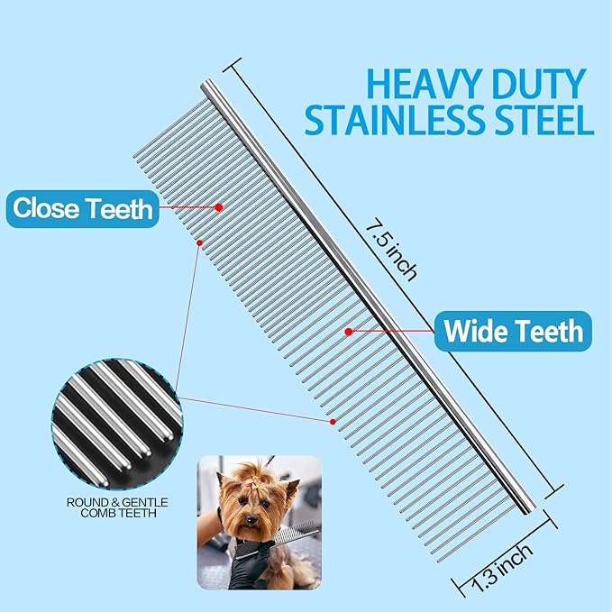 Maxshop Dog Grooming Scissors Kit, Heavy Duty Titanium Stainless Steel Professional Pet Grooming Scissors Kit with Comb, Straight Scissors, Curved Scissors, Thinning Shears for Dogs and Cats