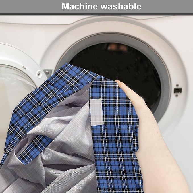 Lunarable Plaid Dog Crate Cover, Classical Old Fashioned Abstract Pattern Design Scottish Country Style, Easy to Use Pet Kennel Cover for Cats & Medium Dogs, 24 Inch, Violet Blue Black White