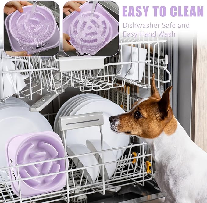 Slow Feeder Dog Bowls for Healthy Eating, Non-Slip and Anti-Choking Design, Reduces Bloating & Overeating for Large Dogs, Easy to Clean