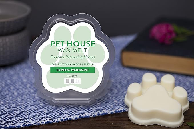 One Fur All Pet House Wax Melts - Bamboo Watermint/Mediterranean Sea Pack of 2 - Odor Eliminating, Long-Lasting Scented, Pet-Friendly Natural Wax Melts