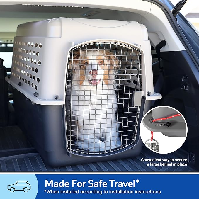 Petmate Vari Dog Kennel 36", Taupe & Black, Portable Dog Crate for Pets 50-70lbs & 290300 Kennel Travel Kit for Pets