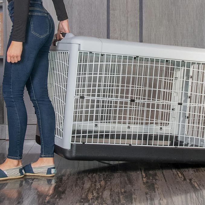 Pet Gear “The Other Door” 4 Door Steel Crate for Dogs/Cats with Removable Tray, Fog, 42 Inch