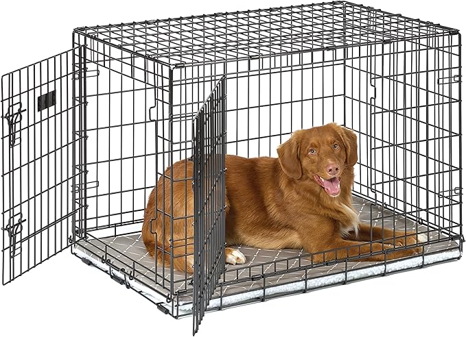 MidWest Homes for Pets Quiet Time Reversible Crate Pan Cover 36' Mushroom Diamond/Fleece