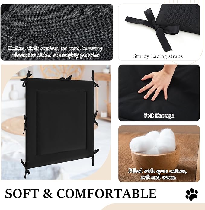 Thyle Dog Crate Divider Panel (Without Crate), Black Thick Dog Kennel Divider with Ties, Puppy Accessories for Puppy Training(28.5" H X 27" W for 42" Crate)