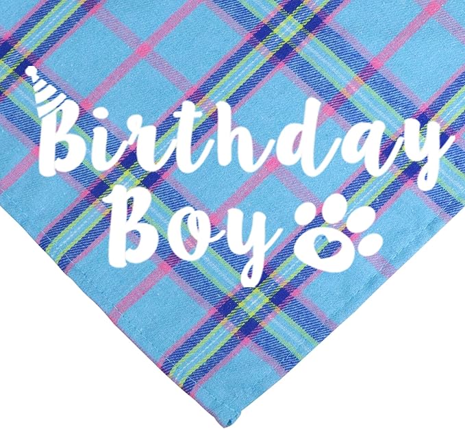 Dog Birthday Party Supplies, Multi Sizes Dog Birthday Bandana Boy Dog Birthday Hat Crown with Birthday Numbers Bow Tie for Large Extra Large Dogs Pets (Light Blue, X-Large)