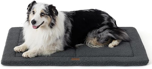 Bedsure Washable Dog Bed for Large Dog, Reversible Foam Floor Dog Mat, Lightweight Travel Flat Pet Beds for Indoor & Outdoor Dogs (44" x 32", Dark Grey)