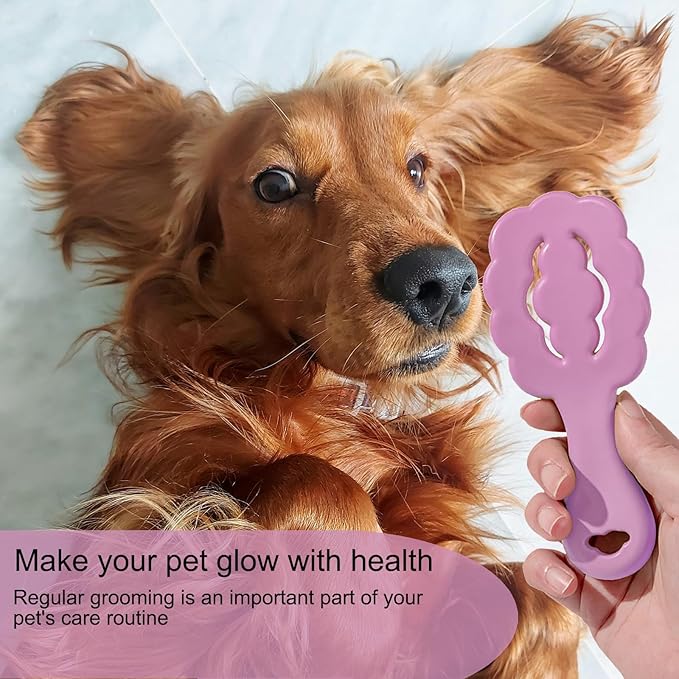 Cloud Shape Small Dog Grooming Brush - Soft Bristle Brush for Gentle Detangling & Massage - Ideal for Maltese, Shih Tzus, Yorkies, and Puppies - Portable & Durable Design, Purple