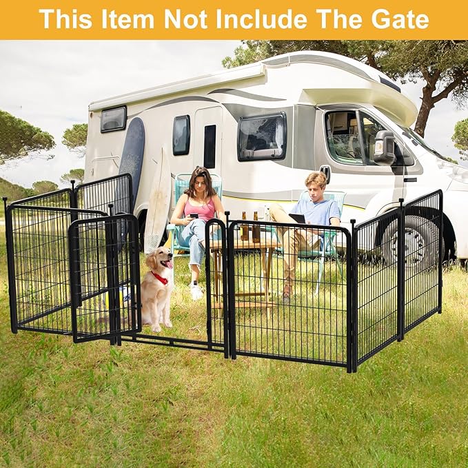 Garden Fence 40 Inch 14 Panels Without Gate, Low Threshold Total 31 Ft(l) Garden Fence for Yard and Dog, Black Dog Pen Wide Door, Be Suitable for Inside and Outside