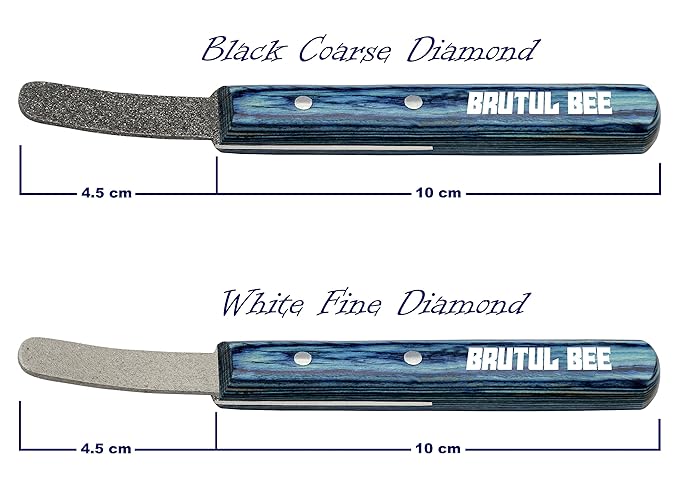 Bee Stripping Metal Stone Diamond Edged for Dogs, Cats & Pets with Wooden Handle (BLUE)