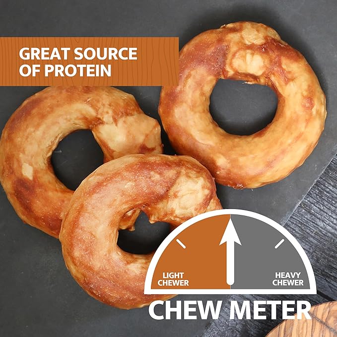 Collagen Dog Chew Hand-Rolled Bagel (Real Chicken)- 3ct