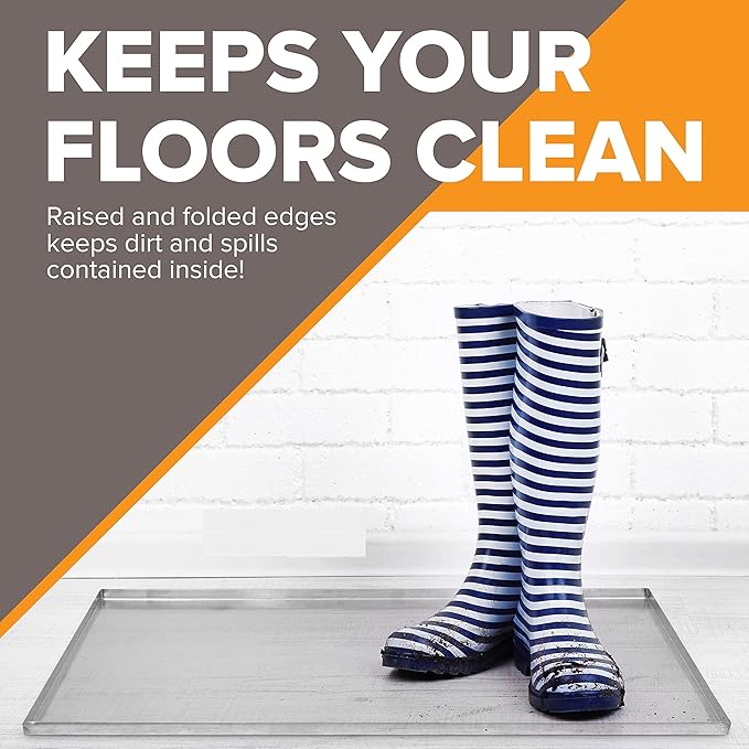 Pinnacle Systems (Galvanized, 35.25" L X 21.75" W X 1") Metal Replacement Dog Crate Pan Chew Proof Crack Proof Pet Kennel Tray Central Dog Crate Pan Pet Supplies