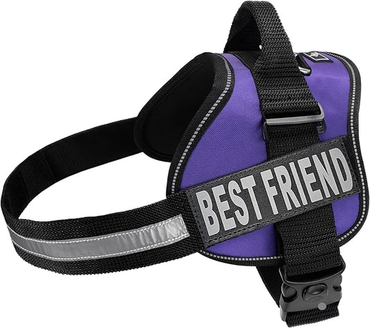 Doggie Stylz No Pull Dog Harness for Small, Medium, Large Dogs - Fully Adjustable - Reflective Best Friend Patches with Handle - No Choke Design - Dog Collars, Harnesses & Leashes - Pet Vest