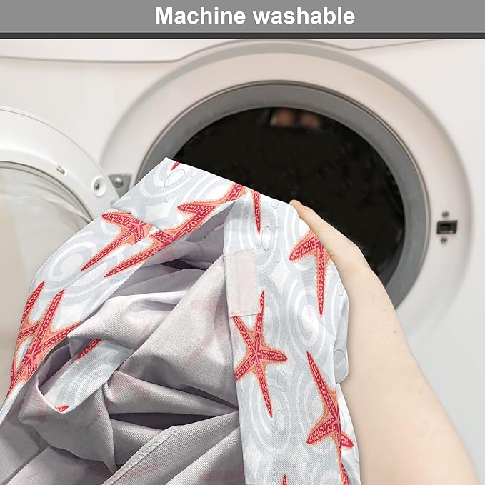 Lunarable Starfish Dog Crate Cover, Tropical Ocean with Sea Bubbles on Wavy Spiral Backdrop, Easy to Use Pet Kennel Cover for Medium Large Dogs, 48 Inch, Dark Coral Salmon