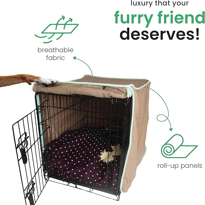Molly Mutt Wild Horses Dog Crate Cover, 100% Cotton Canvas Cover with 2 Roll-Up Panels, Ideal for Dog or Cat Crate, Durable, Washable, and Free of Harmful Chemicals, 36" x 23" x 25"