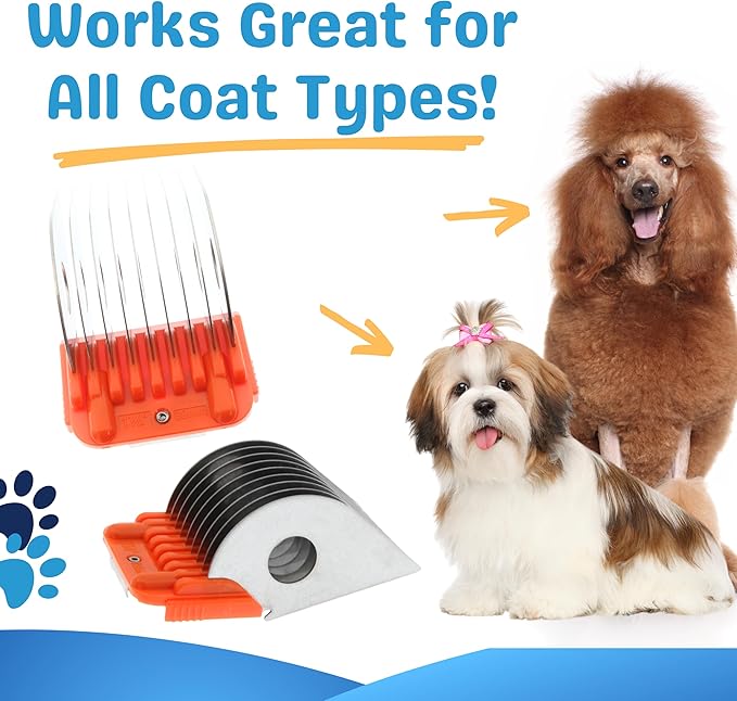 38MM - 1 1/2" Animal Clipper Guard Attachment (Not Compatible with 5-in-1 Blade) for A5 Series Clippers |Stainless Steel Blade for Professional Dog Groomers| Snap-On/Off Guard Combs for Dog Grooming